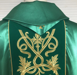Casulla Dorada para Sacerdote Católico con Estola, Hecha a Medida, de Alta Calidad, Nuevo Diseño, Túnica Bordada - Product Image 6