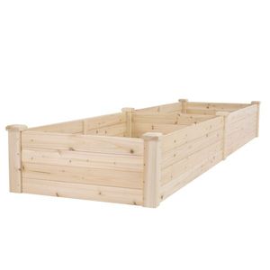 Jardinera de Madera de Doble Rejilla de 234*61*25.5cm, Tipo de Suelo, para Macetas y Plantas - Product Image 5