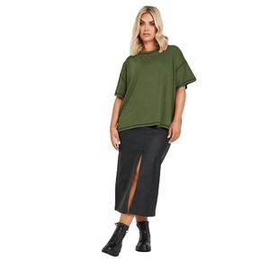 Camiseta de Manga Corta con Cuello Redondo y Costura Raglán en Color Sólido para Mujer, Verano 2026, Diseño de Espina de Pescado, Camisetas Clásicas Básicas y Elegantes para Mujer - Product Image 3