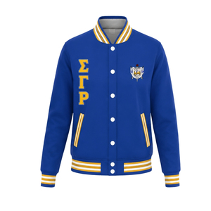 เสื้อแจ็คเก็ตบอมเบอร์ลำลองผ้าซาตินสำหรับผู้หญิง Sigma Gamma Rho ปิดซิป แขนยาว แฟชั่นสมาคมนักศึกษากรีก ขายส่งเสื้อผ้า - Product Image 1