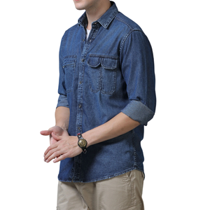 Camisa Vaquera de Algodón para Hombre, Tela Vaquera Cómoda, Venta al por Mayor, Personalizable - Product Image 3