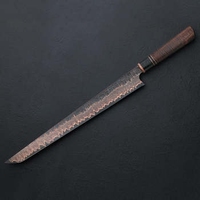 Couteau de cuisine professionnel de qualité industrielle en acier Damas, motif élégant, manche en bois, pointe tombante, épaisseur 0,5 mm, pour le camping en extérieur