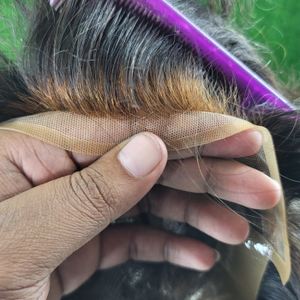 Peluca con malla frontal estilo OCTAGON para hombre 100% Remy y 100% cabello humano indio atado a mano tupé de trama única con base de encaje - Product Image 4