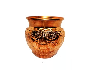Copper Vase Vintage Style <b>Tall</b> Flared Design Decorative Centerpiece Table Display - Product Image 3