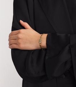 Yellow Gold Diamond Posey <b>Bracelet</b>, Floating Diamond Station <b>Bracelet</b>, Floral Diamond Chain <b>Bracelet</b>, Luxury Fine Jewelry Gift - Product Image 3