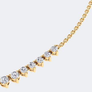 Collier pendentif incurvé à griffes de forme ronde 3.00CTW - Product Image 5
