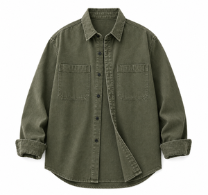 Men’s Oversized Shirt <b>Jacket</b> Casual <b>Flannel</b> Shacket Loose Fit Long Sleeve Streetwear Layering Outerwear Cotton Blend OEM ODM - Product Image 4