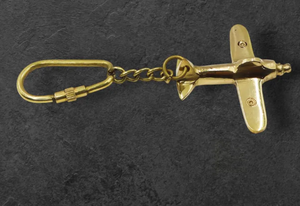 Vintage Style Brass Airplane Keyring Aircraft Travel Keychain for Men Women Antique Finish Metal <b>Key</b> <b>Holder</b> Gift - Product Image 3