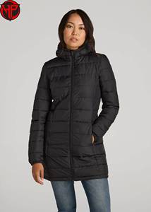 <b>Women's</b> <b>Lightweight</b> Winter Puffer <b>Jacket</b> Hooded Zip Up Quilted <b>Down</b> Alternative Coat for Outdoor Travel - Product Image 5