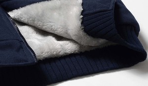 Chaqueta de Forro Polar con Capucha para Hombre, Chaqueta Informal de Invierno con Cierre, Forro de Sherpa, Corte Regular, Color Sólido, Diseño Cortavientos - Product Image 6