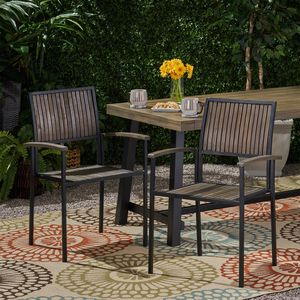 Set Bridget di 2 Sedie da Giardino in Legno e Metallo, Elegante Arredo per Esterni - Product Image 3