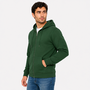 Sweat à capuche zippé pour homme, conçu avec un tissu doux et lisse, offrant un confort décontracté pour un style moderne et un usage quotidien. - Product Image 4