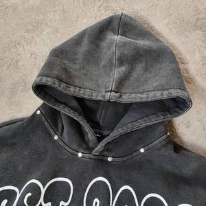 Sweat à capuche surdimensionné personnalisé pour homme, style hiver, avec motif lettres françaises, tendance, effet vieilli, imprimé numérique vintage antique - Product Image 6