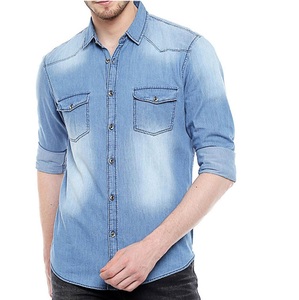 Camisas de Mezclilla para Hombre, Diseño Nuevo, Estilo Vintage, Corte Ajustado, Botones, Transpirables, de Secado Rápido, en Oferta - Product Image 1