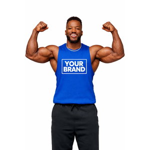 Débardeur de sport pour homme avec logo personnalisé, coupe musclée, sans manches, pour entraînement, musculation, stringer, OEM, uni, pour fitness - Product Image 3