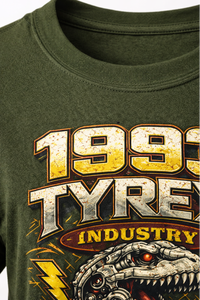 ไทเร็กซ์ อินดัสทรี 1993 เสื้อยืดพิมพ์ลายคลาสสิกพร้อมโลโก้แบบกำหนดเอง เสื้อยืดแฟชั่นผ้าฝ้ายคุณภาพสูงระดับพรีเมียม - Product Image 3