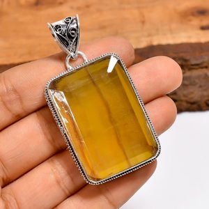 Pendentif en fluorite, collier statement en argent sterling 925, bijoux en pierres précieuses faits à la main, cadeau unique pour femme - Product Image 6