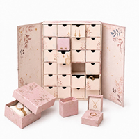 Calendrier de l'Avent personnalisé 24 jours avec tiroirs, boîte cadeau de Noël vide en carton pour bijoux, cosmétiques, beauté, emballage cadeau compte à rebours