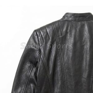 Veste en cuir noire courte et élégante pour filles, avec taille ajustable par fermeture éclair et design personnalisé, prix de gros - Product Image 6