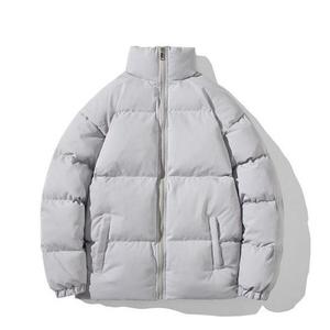 Chaqueta de Invierno Acolchada para Hombre, Personalizada, de Color Sólido, con Cuello Alto, Cierre Frontal con Cremallera, Resistente al Viento, Gruesa, Estilo Casual, Material de Poliéster - Product Image 2