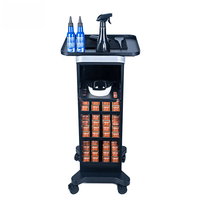 Chariot de Salon à Roulettes 5 Niveaux en Acier Inoxydable Robuste pour Outils de Coiffure et de Beauté, avec Plateaux Amovibles