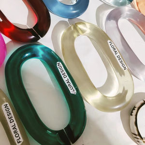 Cadena de Resina Disponible en Todos los Colores, Cadena de Eslabones Gruesos a la Moda con Forma de Ángel y Búho, Artesanía de Resina - Product Image 3