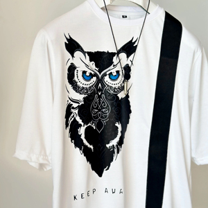 เสื้อยืดคอกว้างทรงหลวมพิมพ์ลายตามสั่งสำหรับผู้ชาย ผ้าถัก ทันสมัย เป็นมิตรกับสิ่งแวดล้อม ยับยาก ไซส์ใหญ่ - Product Image 6