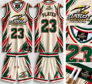 Venta al por Mayor Directa de ZIAKOT INDUSTRY, Jersey de Baloncesto Retro Personalizado Verde-Rojo Auténtico - Product Image 1