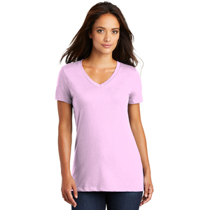 T-shirt décontracté blanc pour femme à col en V profond, 100 % coton biologique de luxe tricoté, écologique, service OEM 2026 - Product Image 1