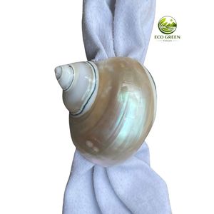 Anillos de Servilleta de Concha Hechos a Mano de Lujo, Decoración de Mesa Estilo Costero Chic, Porta Conchas Naturales para Vajilla de Hotel y Restaurante - Product Image 1