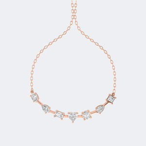 Collier pendentif en or 9 carats avec diamants multiformes sertis à griffes et courbés, 1,95 carat au total - Product Image 3