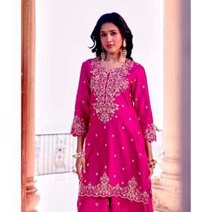 Conjunto Elegante de Top y Pantalón con Dupatta para Fiesta, Talla XL - Product Image 3