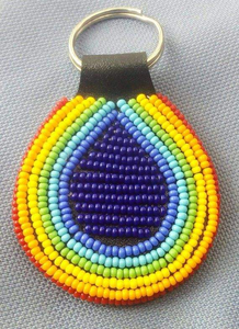 Porte-clés mousqueton en verre cristal fait main avec perles et surpiqûres décoratives - Imperméable, durable, écologique et design personnalisable - Product Image 3