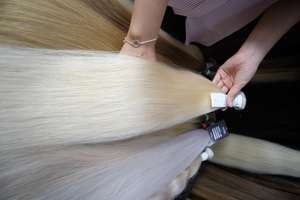 Hot Ombre Whole <b>Sale</b> Bulk Human Hair Extensions Luxury Super Double Drawn Straight Supplier Raw Vietnamese - Product Image 5