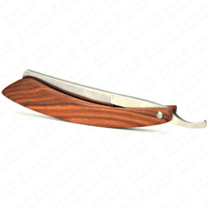High Quality Wooden Handle Straight Razor Black Powder Coated Stainless Steel <b>Blade</b> Custom Logo <b>Barber</b> Razor OEM - Product Image 3