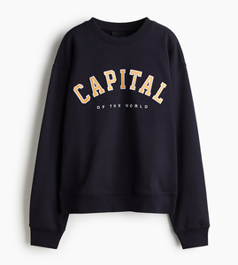 Herren Gelbes Langarm-Sweatshirt mit Rundhalsausschnitt Lässiger Pullover mit Grafik-Print Katzen-Logo Midwest Team Oberteil - Product Image 2