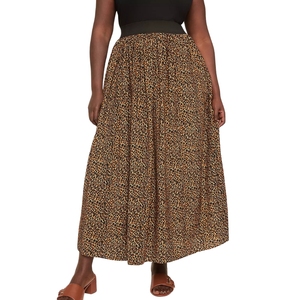 Falda Midi Plisada de Cintura Alta para Mujer, Estilo Bohemio, a Rayas, Informal, de Satén, Transpirable y Suave - Product Image 6