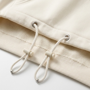 Sudadera con Capucha Oversize Personalizada Color Crema con Bolsillo Canguro y Cordón Ajustable en el Bajo, Estilo Casual Urbano - Product Image 5