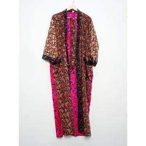 Bata Larga de Seda 100% para Mujer con Manga Tres Cuartos, Ideal para Otoño/Invierno, Salida de Playa, Atuendo Sexy para Resort, Transpirable - Product Image 5