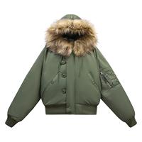 Blouson bomber noir pour homme avec capuche en fourrure, coupe-vent, en polyester épais, fermeture éclair, manteau d'hiver décontracté, longueur courte