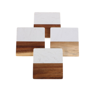 Modern Design Natural Marble <b>Round</b> Serving Coasters Eco-Friendly Durable Washable Stone <b>Mats</b> & Pads for <b>Table</b> Use - Product Image 3
