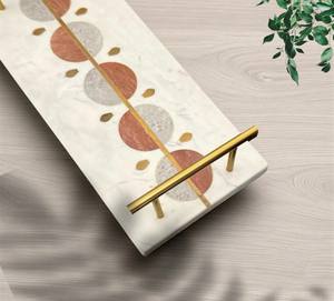 Plateau de service rectangulaire contemporain en bois émaillé coloré, résistant au lave-vaisselle, pour la cuisine et la maison - Product Image 1