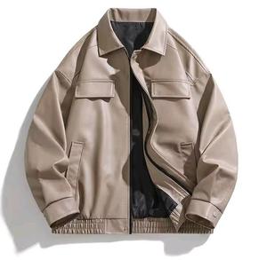 Chaqueta de cuero premium para hombre, otoño e invierno, color sólido, estilo casual, con capucha, tipo business - Product Image 1