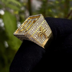 Custom Iced Out Name <b>Ring</b> 925 <b>Silver</b> VVS Moissanite Diamond Initial Letter <b>Ring</b> Hip Hop Bling <b>Ring</b> for <b>Men</b> Luxury Statement Jewe - Product Image 5