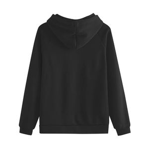 Conjunto de sudadera con capucha negra y pantalones deportivos para mujer, ropa informal de punto de manga larga para otoño - Product Image 3