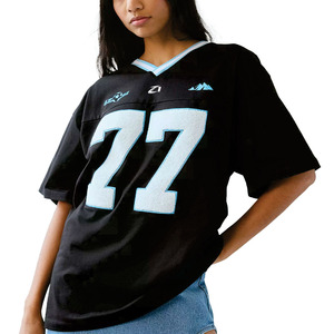 Camiseta de Fútbol Americano Personalizada para Mujer, Estilo Vintage con Número Gráfico, Ropa Deportiva Urbana, Venta al Por Mayor - Product Image 1