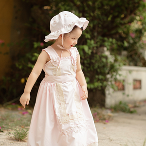 Baby Girl Pink Custom Color Connect Lace Fancy Occasion Style Bonnet Factory <b>Direct</b> Supplier Cotton Cute Bucket Summer Ruby Hat - Product Image 4