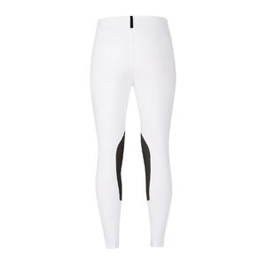 Pantalon d'équitation taille haute pour femme, gris, avec empiècements noirs et poches, en tissu tricoté extensible quadridirectionnel - Product Image 4