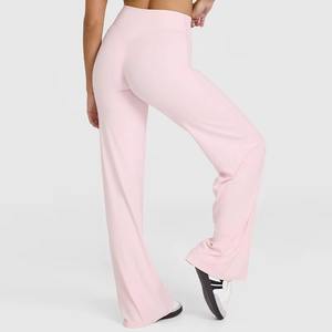 Leggings Deportivos Personalizados al por Mayor para Mujer, Cintura Alta, Corte Acampanado, con Bolsillos, Transpirables, de Secado Rápido, Spandex/Poliéster para Gimnasio - Product Image 4