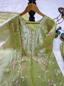 New Designer New Designer Party Wear <b>Top</b> And Plazzo With Fancy Duppata And Embroidery Work - Product Image 6